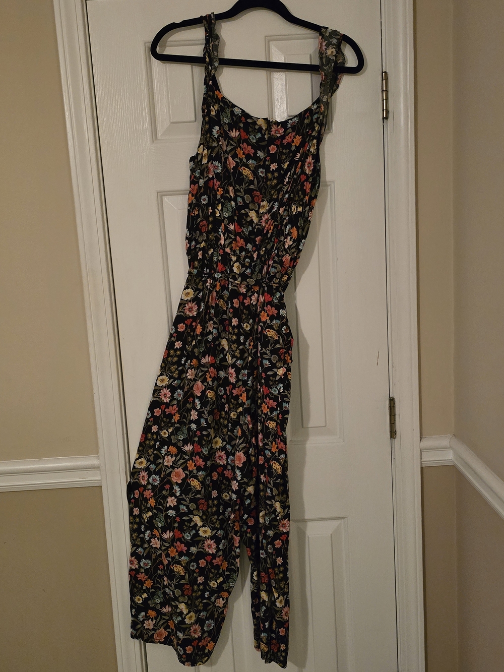 Loft Plus Size Floral Black Wide-Leg Jumpsuit - Picture 2 of 4